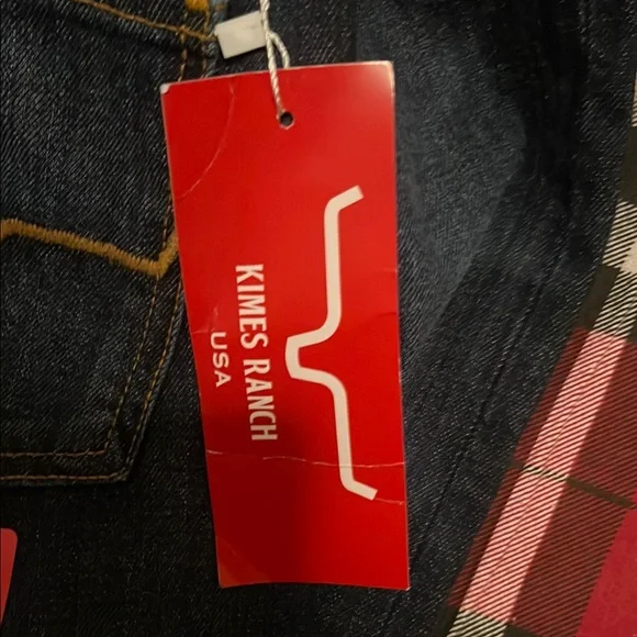 Kimes Ranch Flare Jeans in Blue and Yellow - Picture 2 of 4